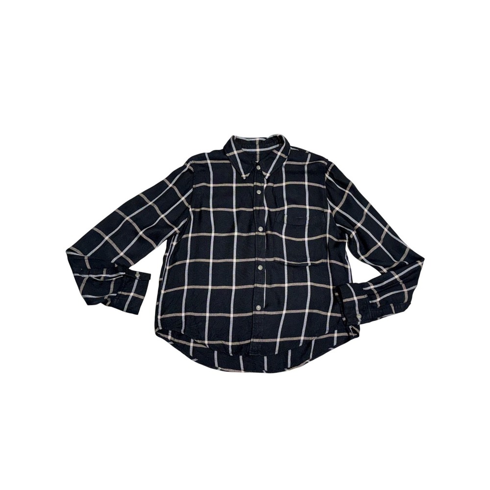 Rails Hunter Black Sand Birch Plaid Button Down Shirt Women's Small 100% Rayon - Picture 5 of 8
